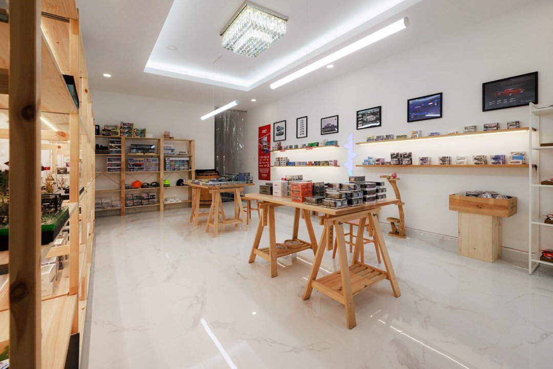 retail store interior with shelves