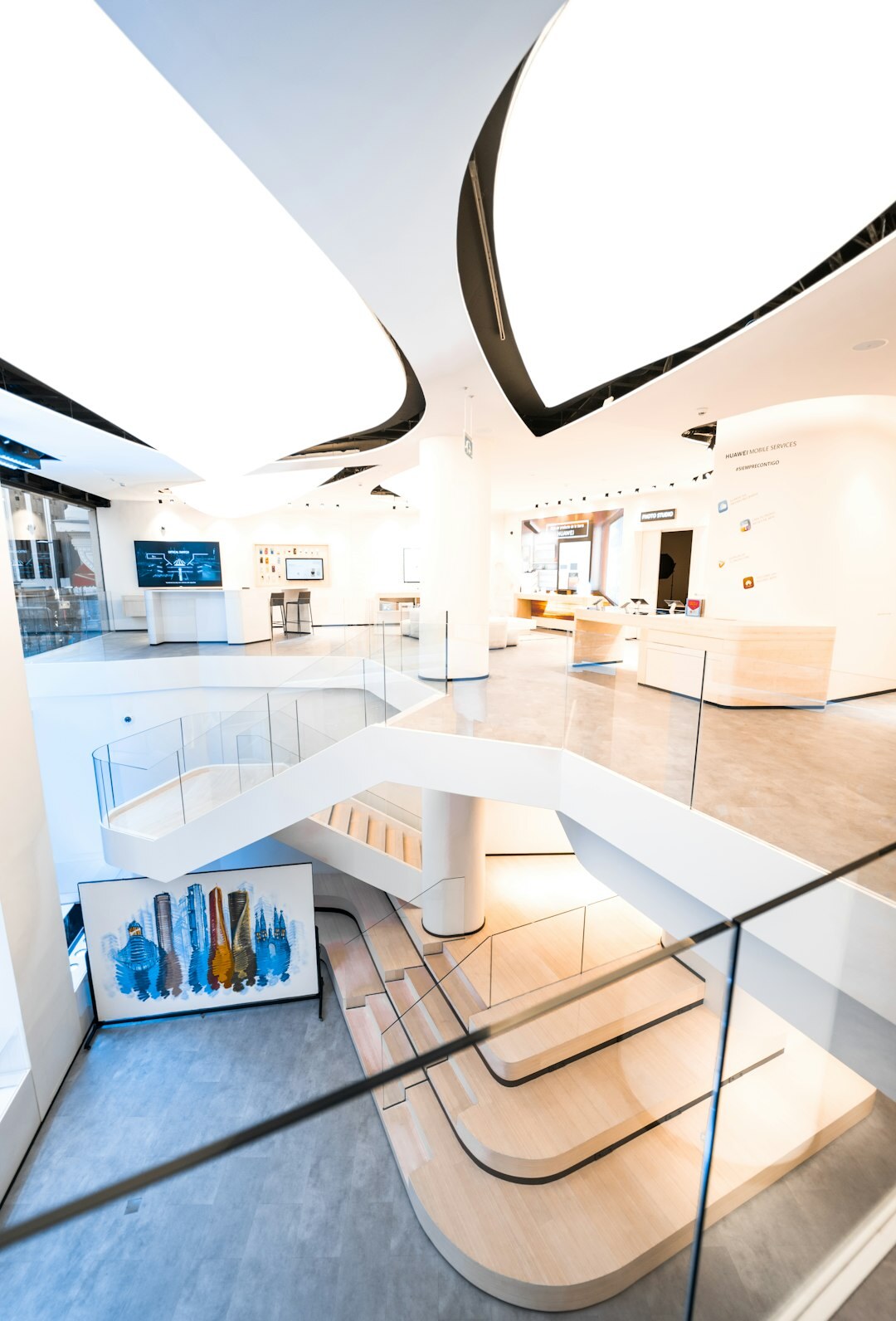futuristic retail store interior